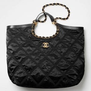 Chanel Black Nylon Maxi Shopping Bag