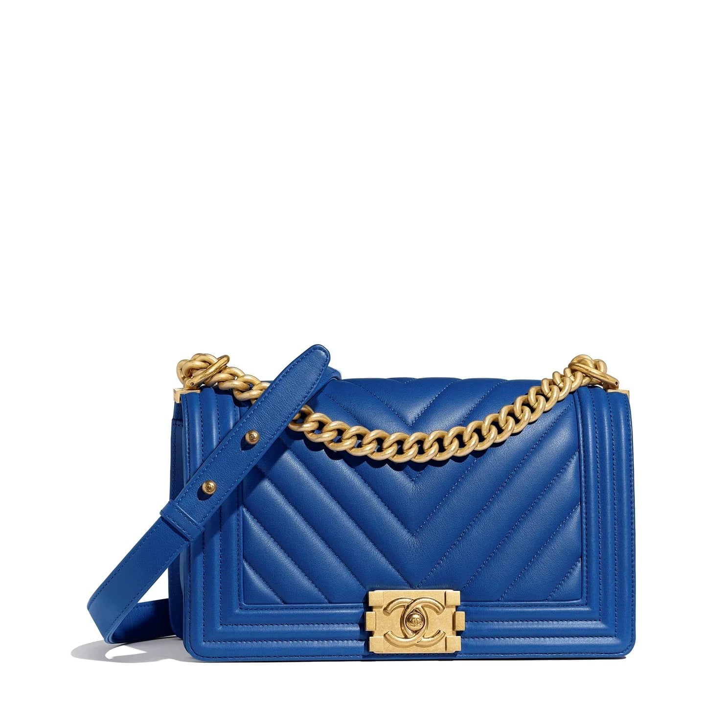 Chanel Boy Dark Blue Handbag
