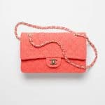 Chanel Coral Tweed Classic Handbag