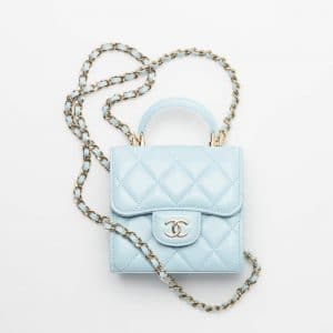 Chanel Light Blue Clutchwith Chain