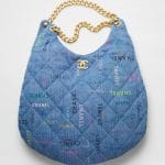 Chanel Printed Denim Blue Multicolor Maxi Hobo Bag