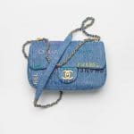 Chanel Printed Denim Blue Multicolor Small Flap Bag