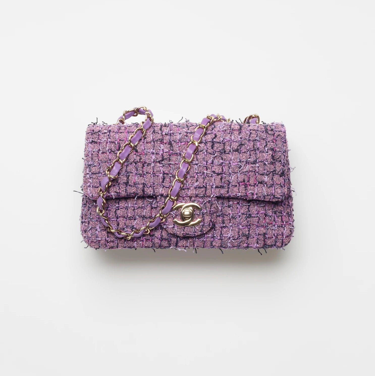 CHANEL SS 2022 Mini Purple Tweed Flap Bag at 1stDibs  chanel purple tweed  bag, chanel tweed bag 2022, purple chanel bag