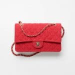 Chanel Red Tweed Classic Handbag