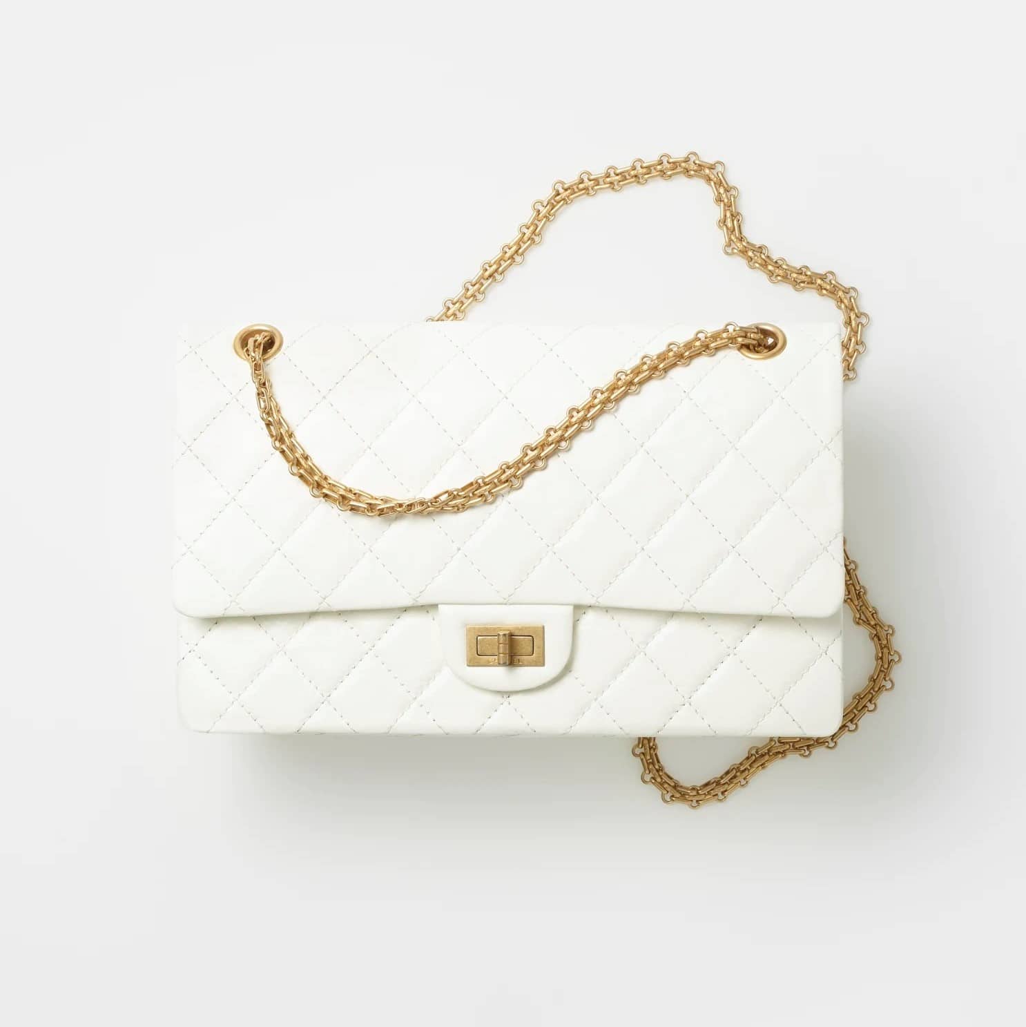 Chanel White Large 2.55 Handbag